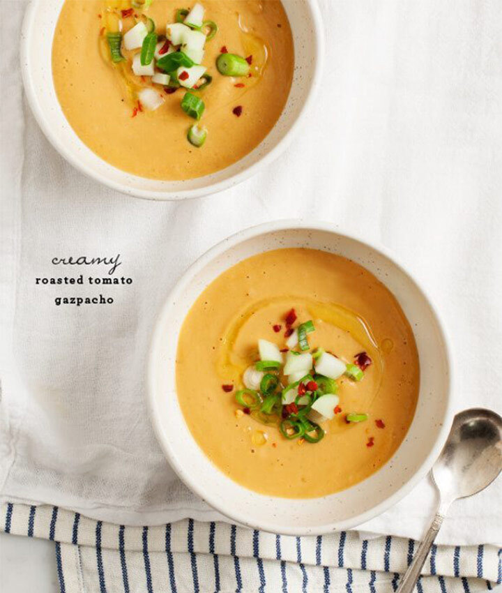 Creamy roasted tomato gazpacho recipe