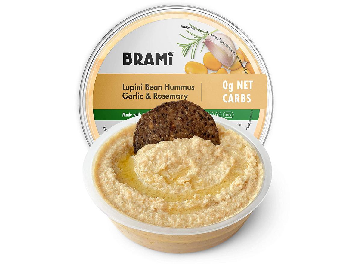 Brami lupini bean hummus garlic rosemary