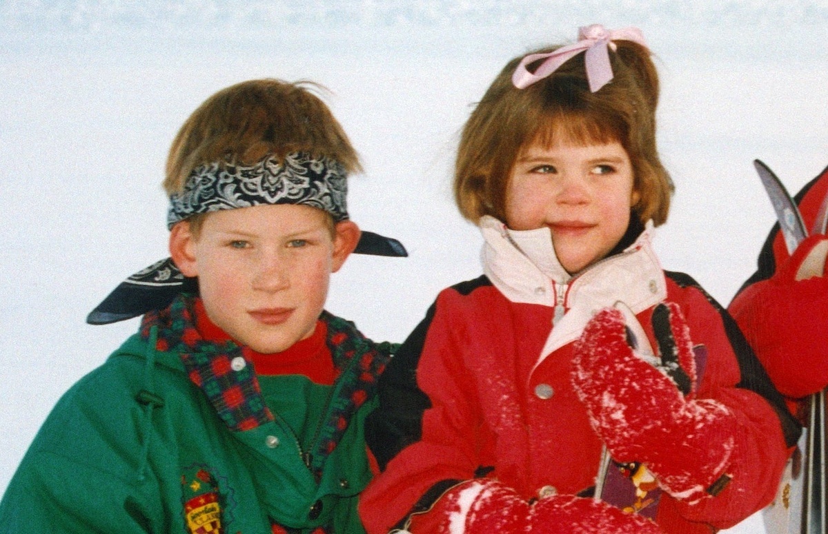 Eugenie and Harry in Klosters, Switzerland on January 04, 1995.