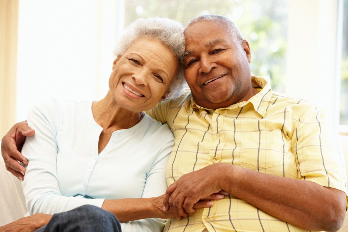 Senior African American couple at home