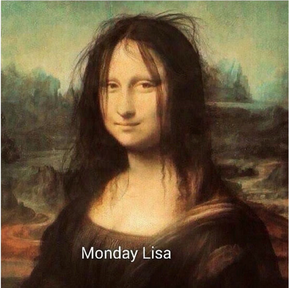 Mona Lisa with bedhead, 