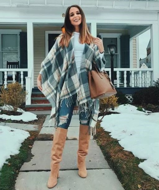 Blanket scarf – | 12 Super Stylish Ways to  Wear a Scarf | Her Beauty