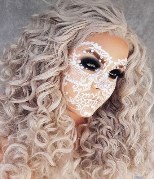 All-white look | 10 Day of the Dead Makeup Ideas | Her Beauty