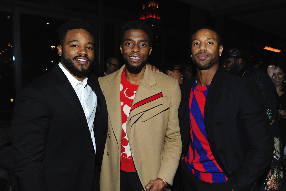 Ryan Coogler, Chadwick Boseman, and Michael B. Jordan at an after-party for 