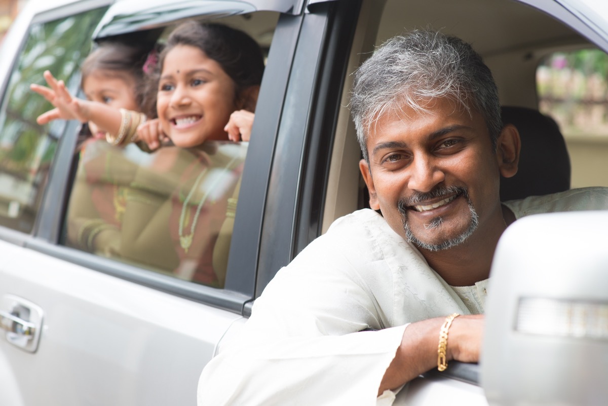 Family in a car