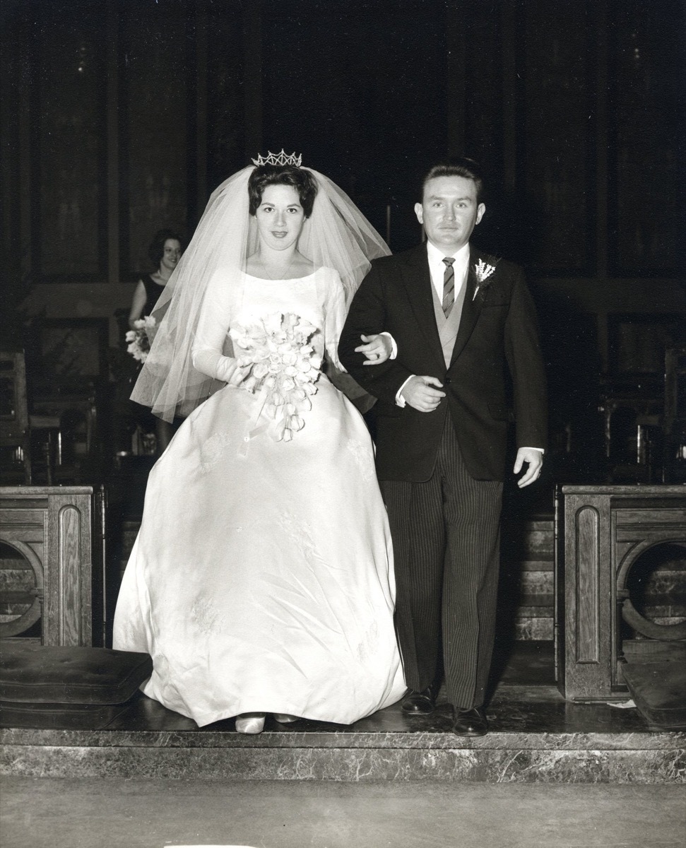 A Bride in a Traditional White Wedding Gown in the 1960s Weddings 50 Years Ago