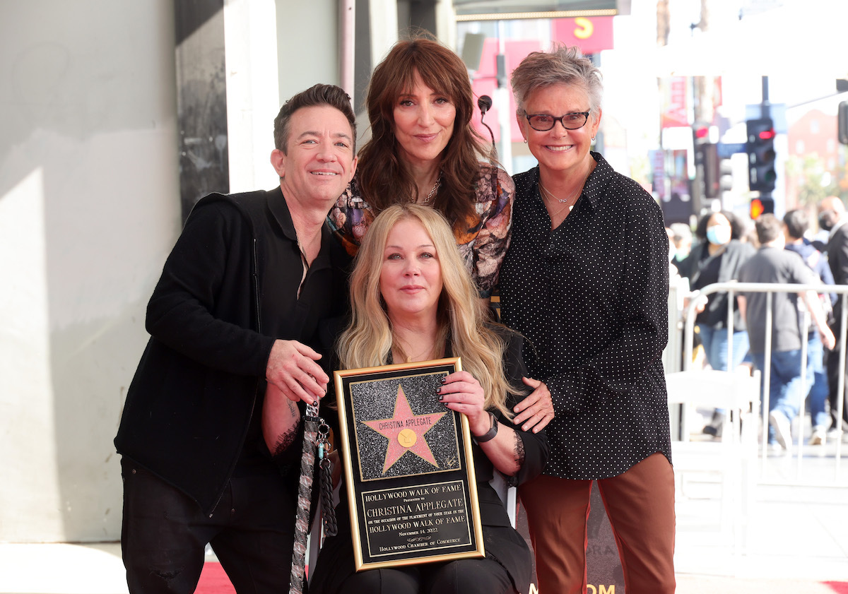 David Faustino, Katey Sagal, Christina Applegate, and Amanda Bearse at Applegate's Walk of Fame ceremony on Nov. 14, 2022