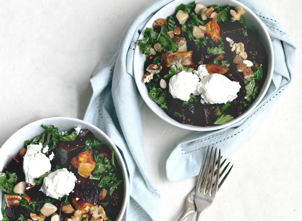 Kale beet sweet potato goat cheese salad