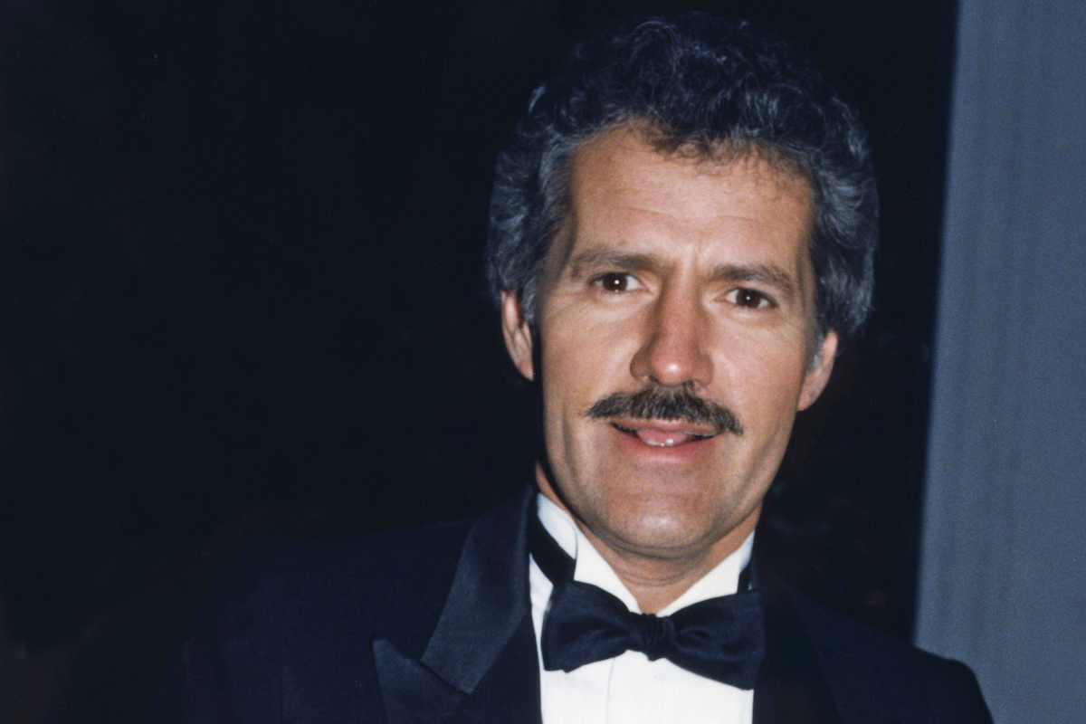 Jeopardy host Alex Trebek arriving at a fundraiser circa 1990