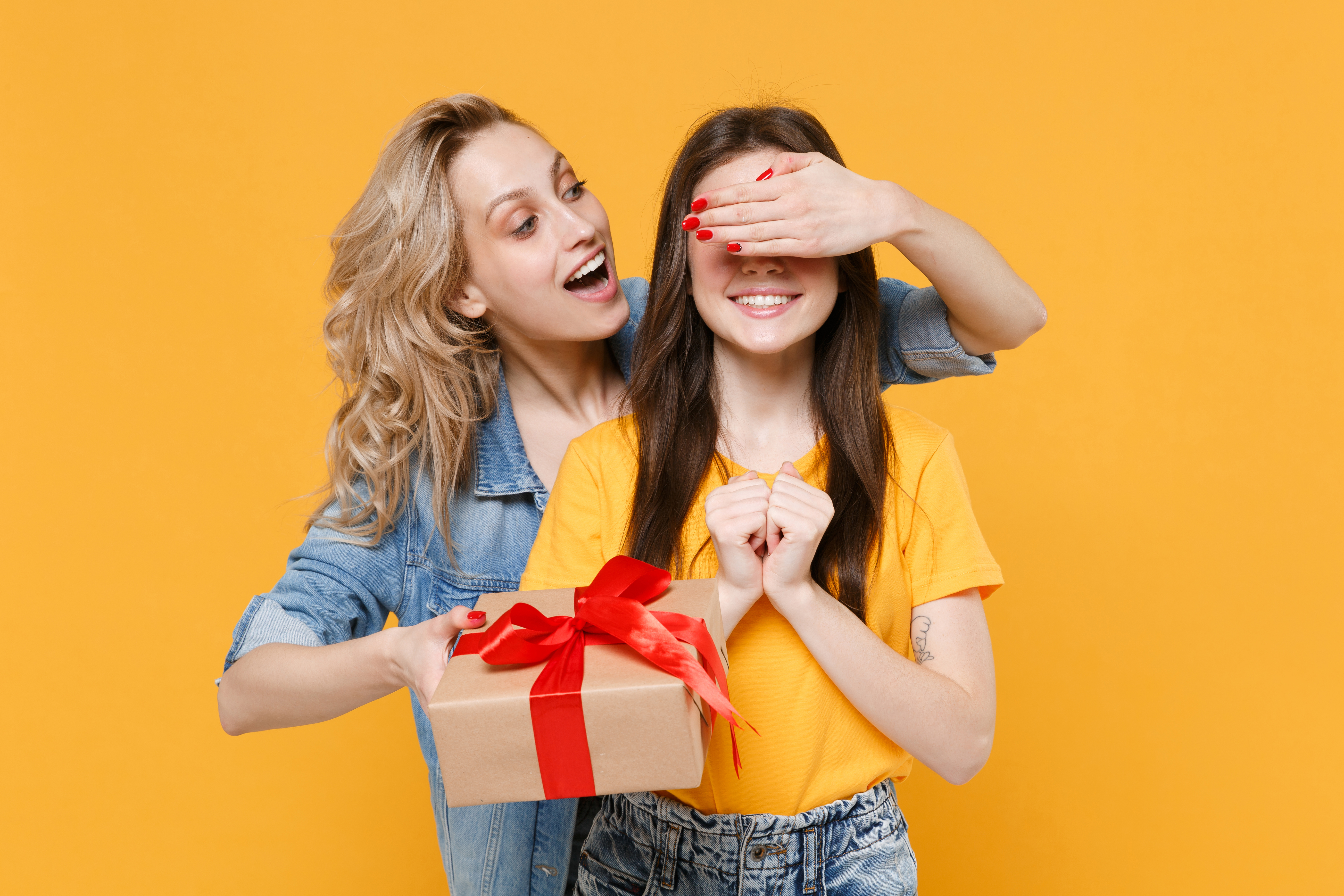 woman celebrating her best friend's birthday