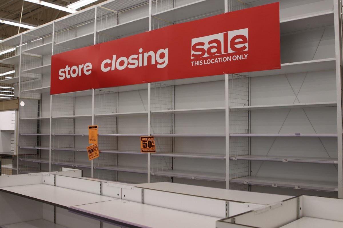 empty shelves at bed bath and beyond