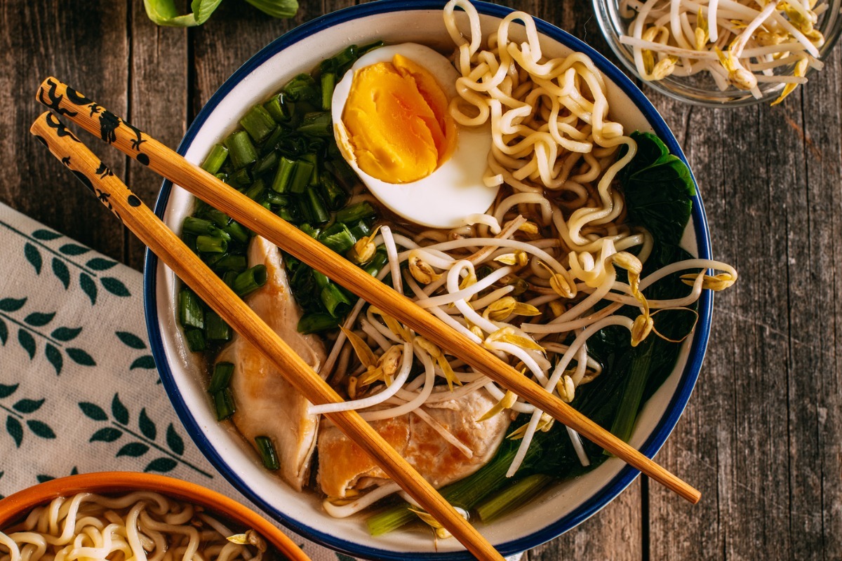 ramen bowl with egg on top