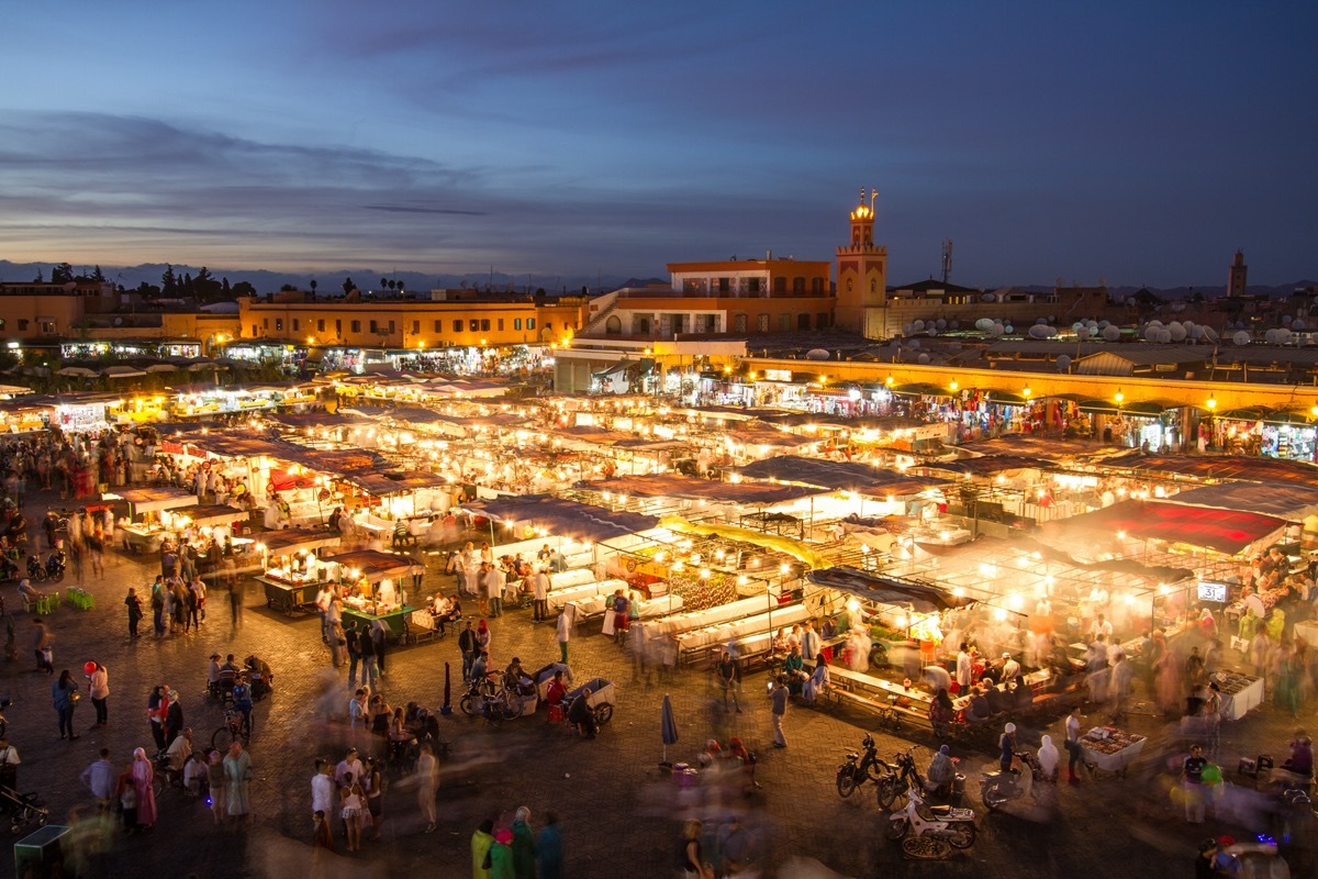 huge marketing in morocco during nighttime