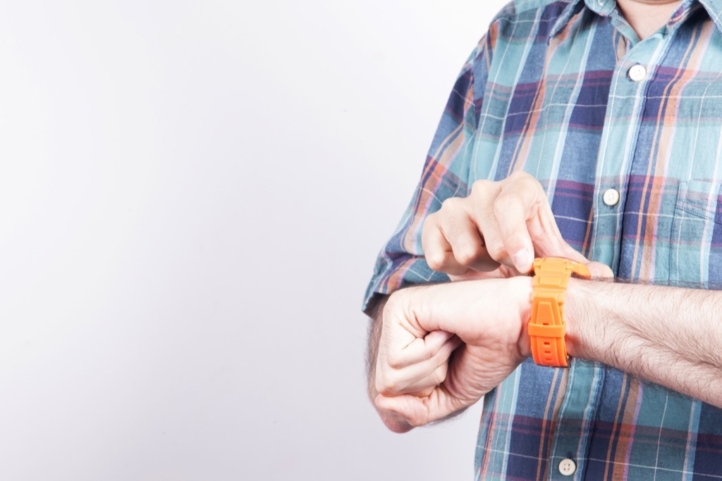 man with a rubber watch