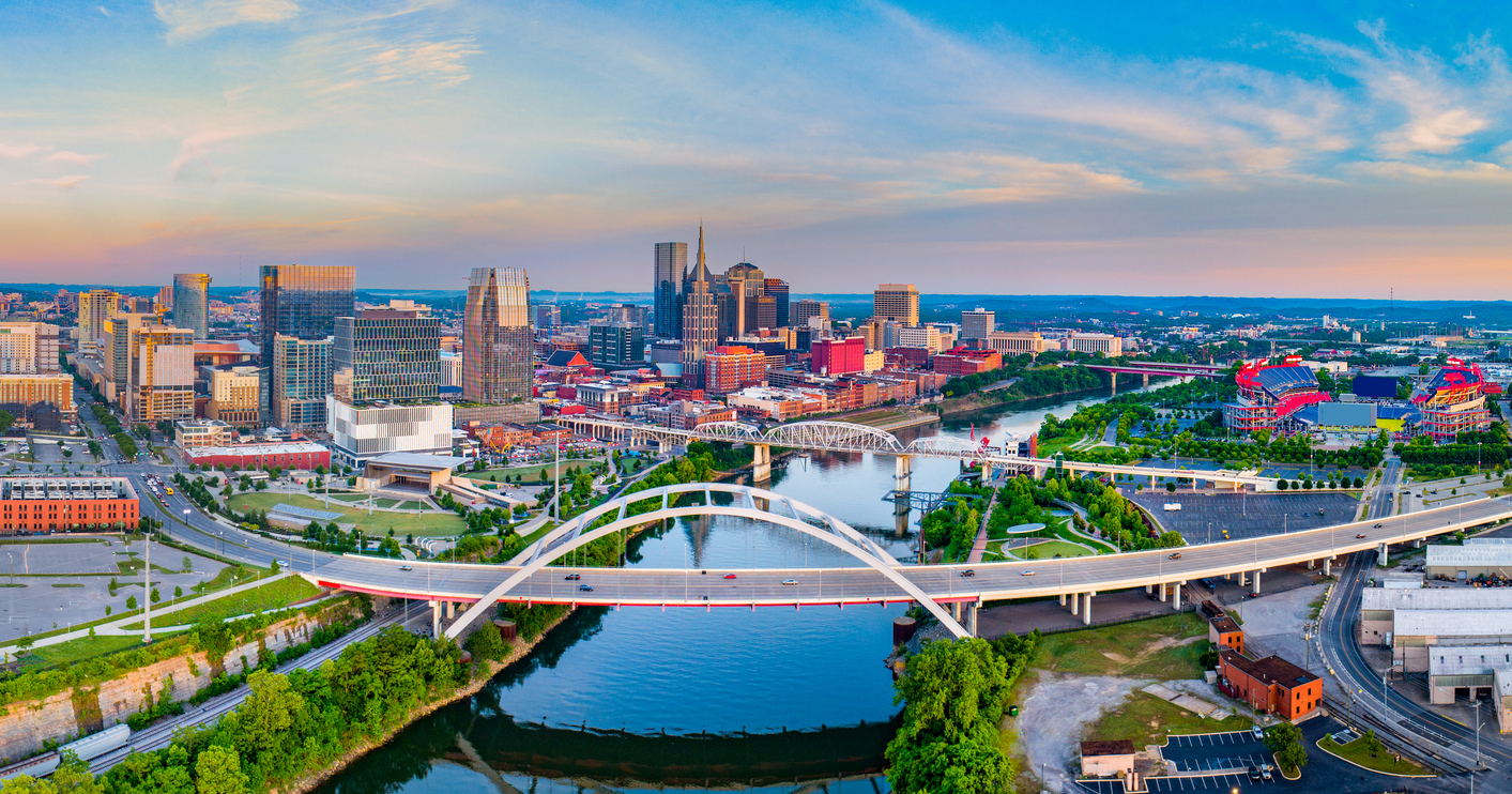 The skyline of Nashville, Tennessee