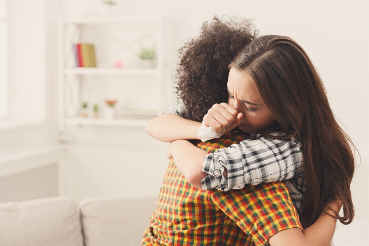 Two Friends Hugging