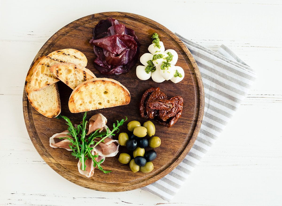 a mini personal charcuterie board for one person