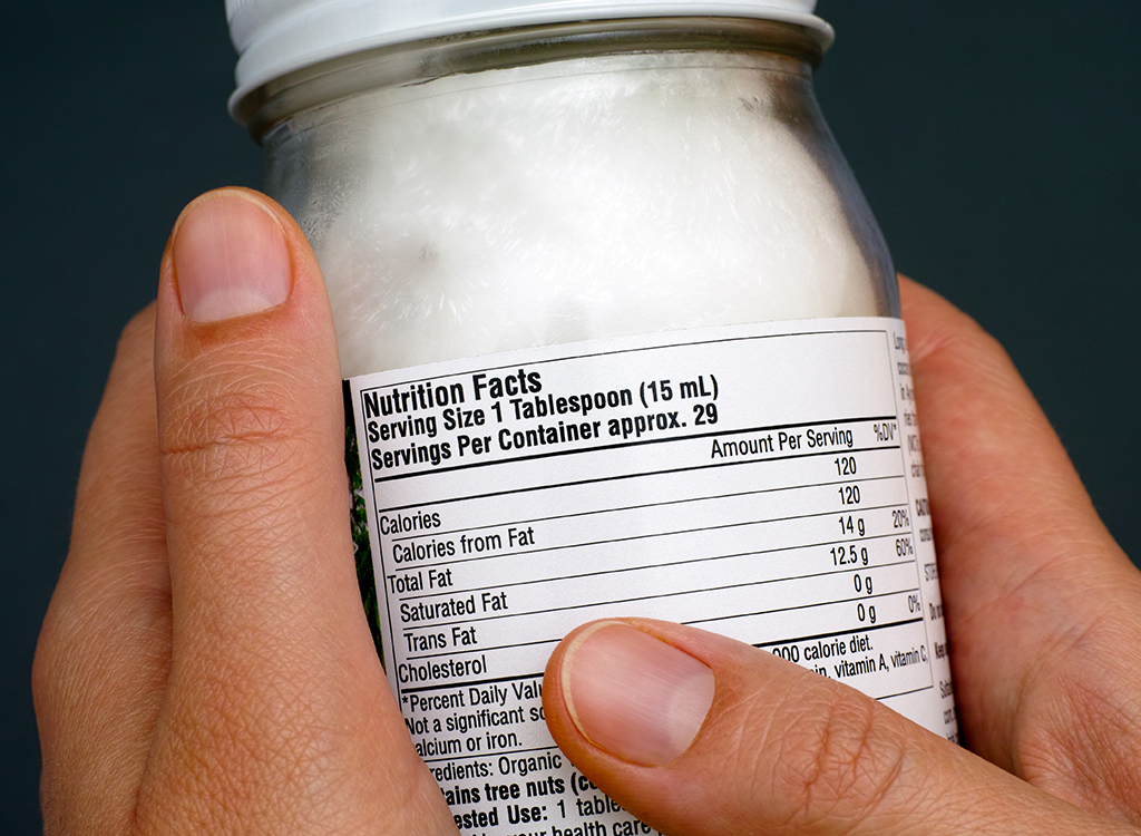 Serving size on nutrition label