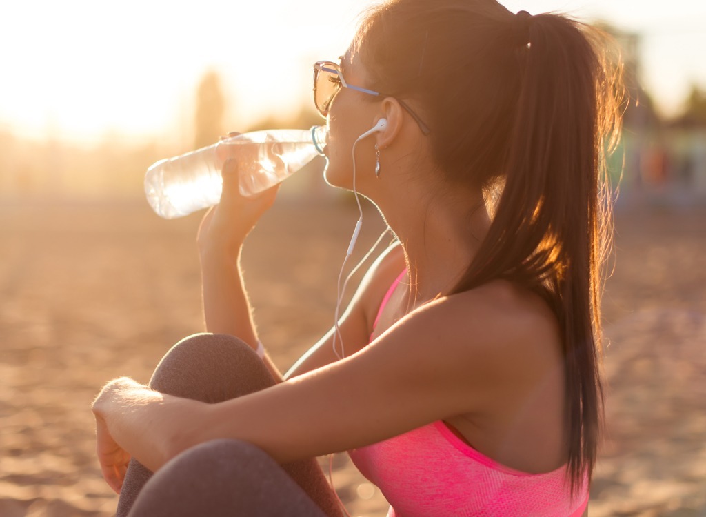 girl drinking water