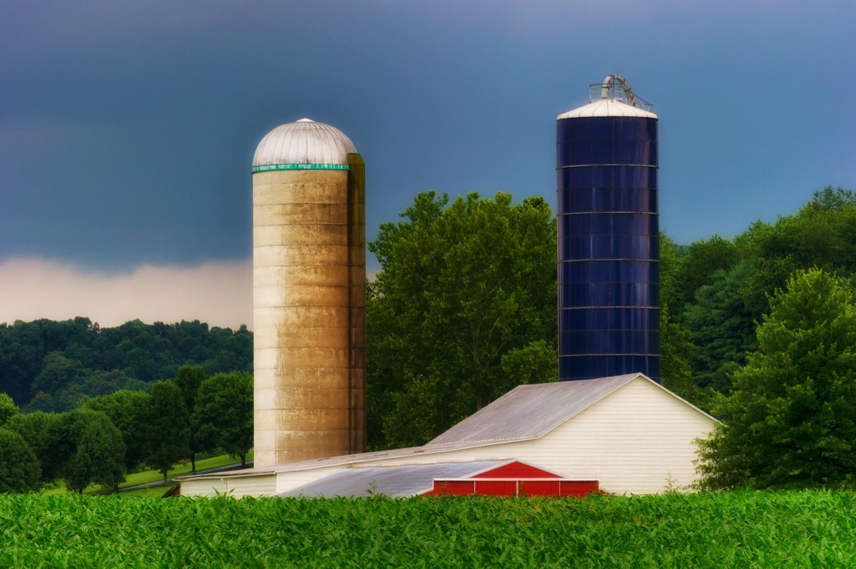 silos on a farm in huntington west virginia