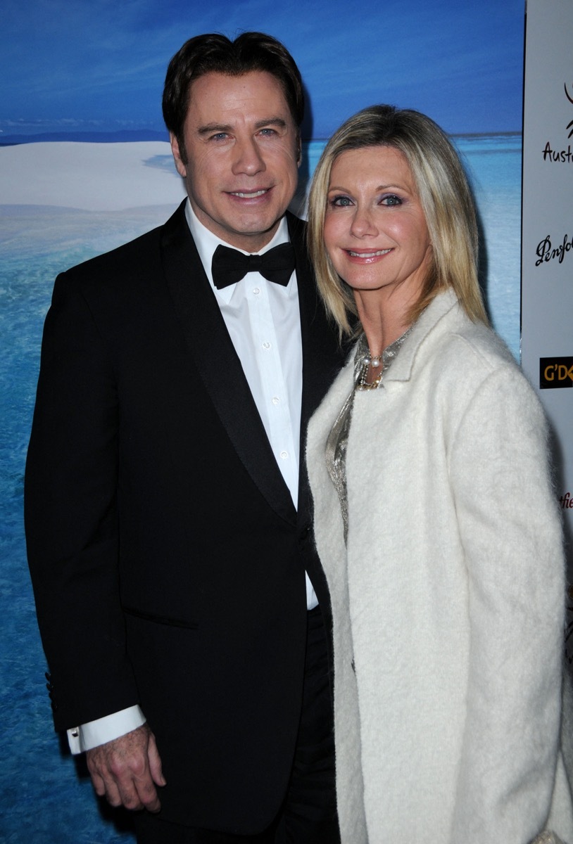 Actors John Travolta and Olivia Newton-John