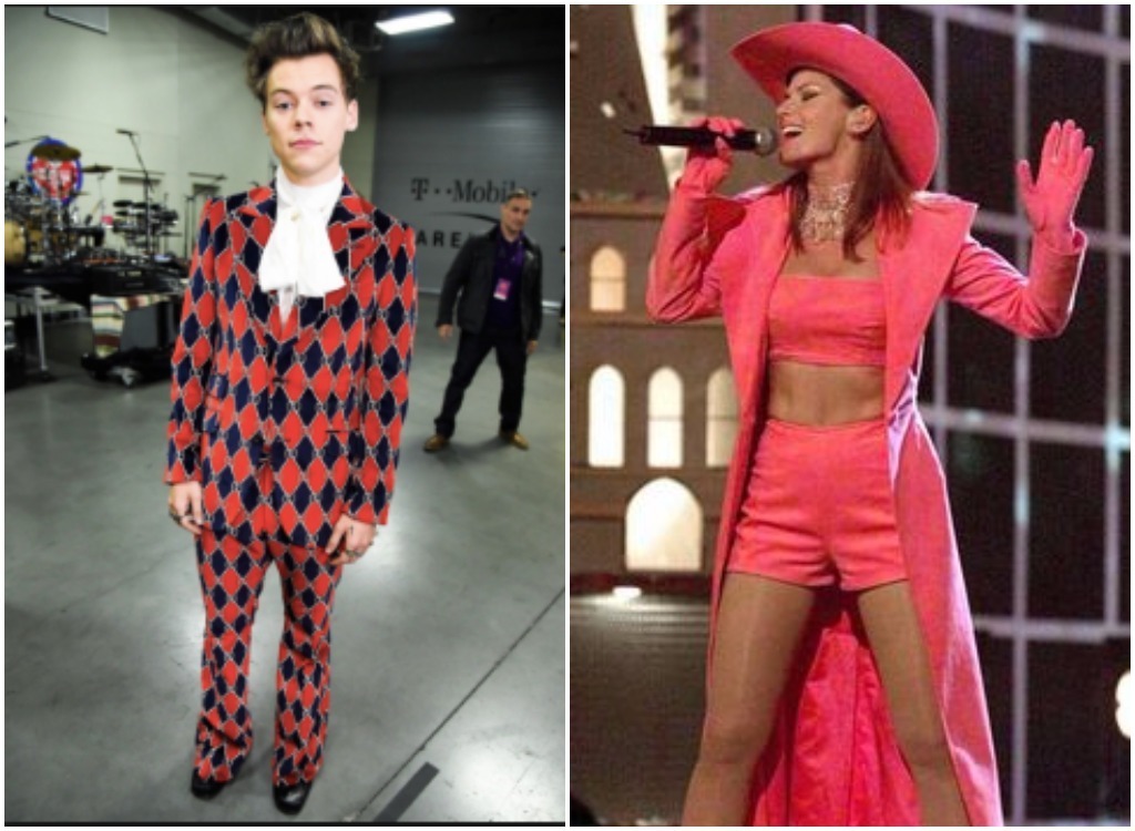 harry styles shania twain wacky outfits