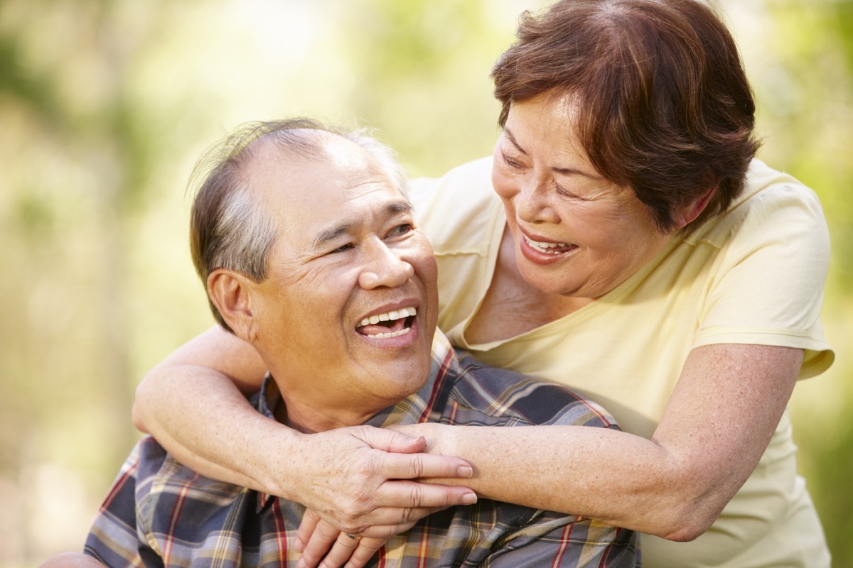 Older couple laughing together