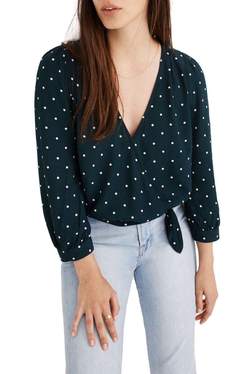 polka dot wrap top, Nordstrom anniversary sale