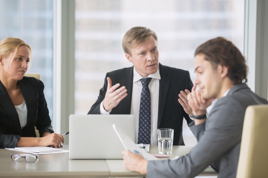 Frustrated boss berating employee who would appear to be in the wrong job.