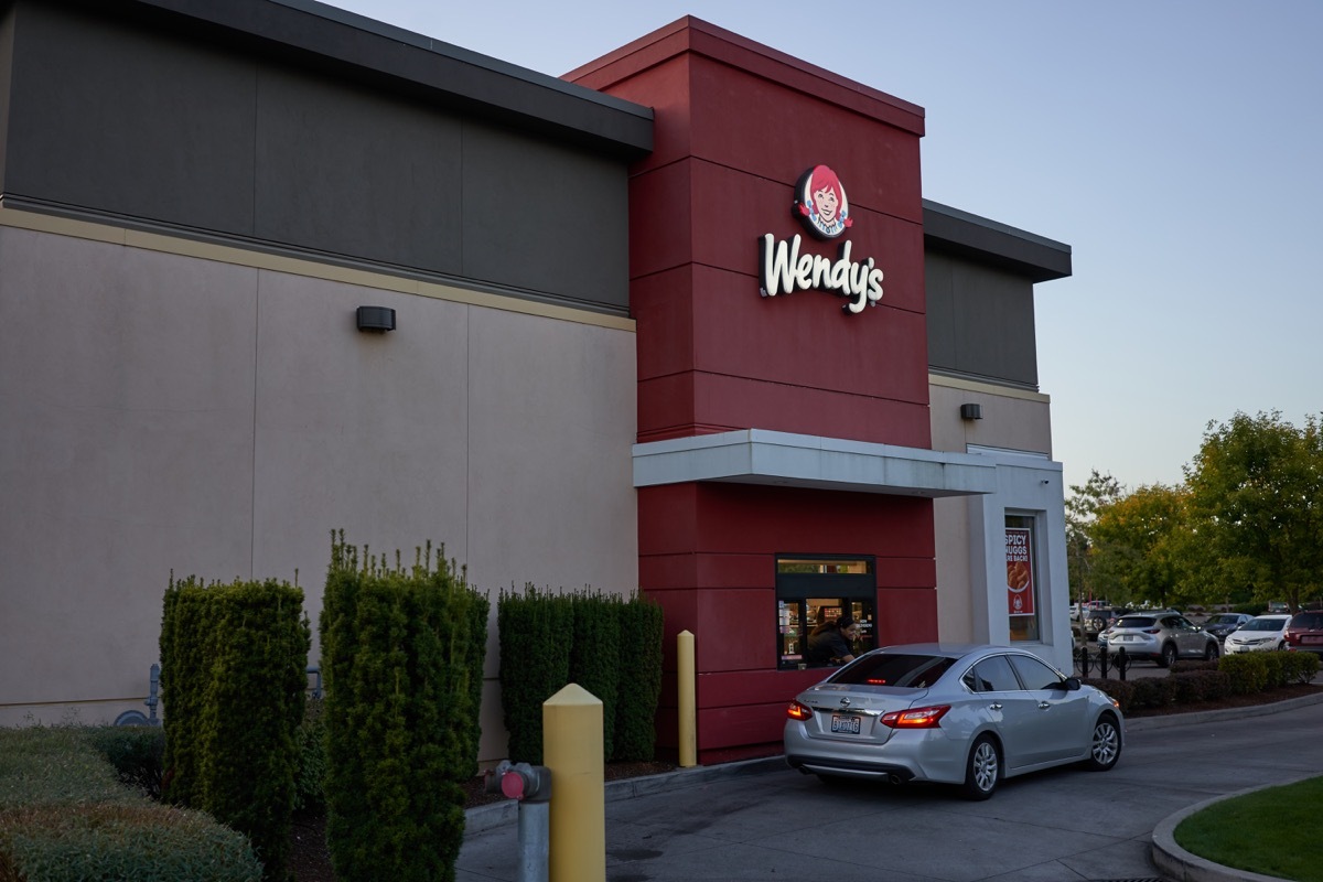 Wendy's drive thru with car