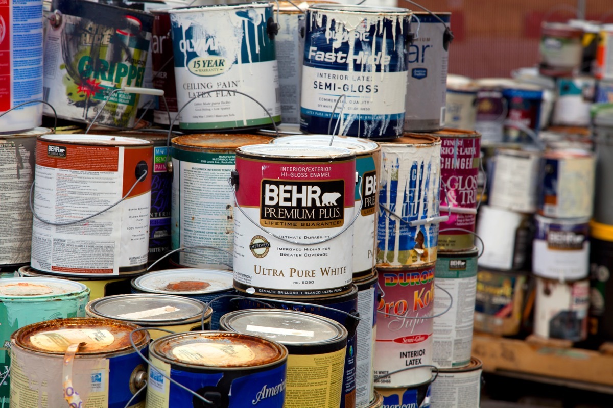 latex paint cans, getting rid of junk