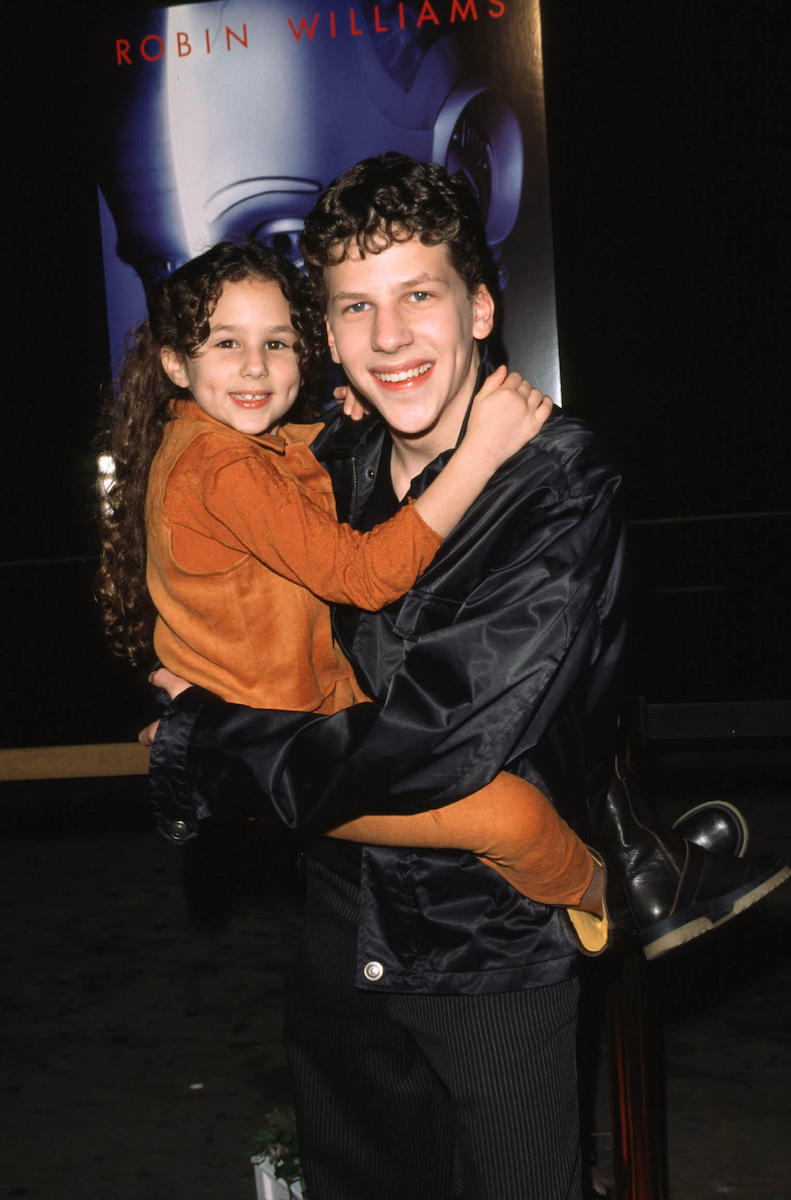 Hallie Eisenberg and Jesse Eisenberg at the 1999 premiere of ''BICENTENNIAL MAN'