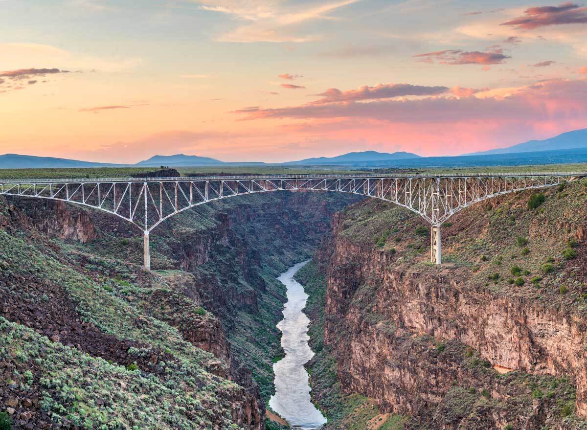 bridge over a gorge with a river