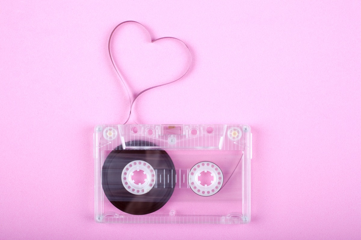 casette tape with heart, most romantic songs