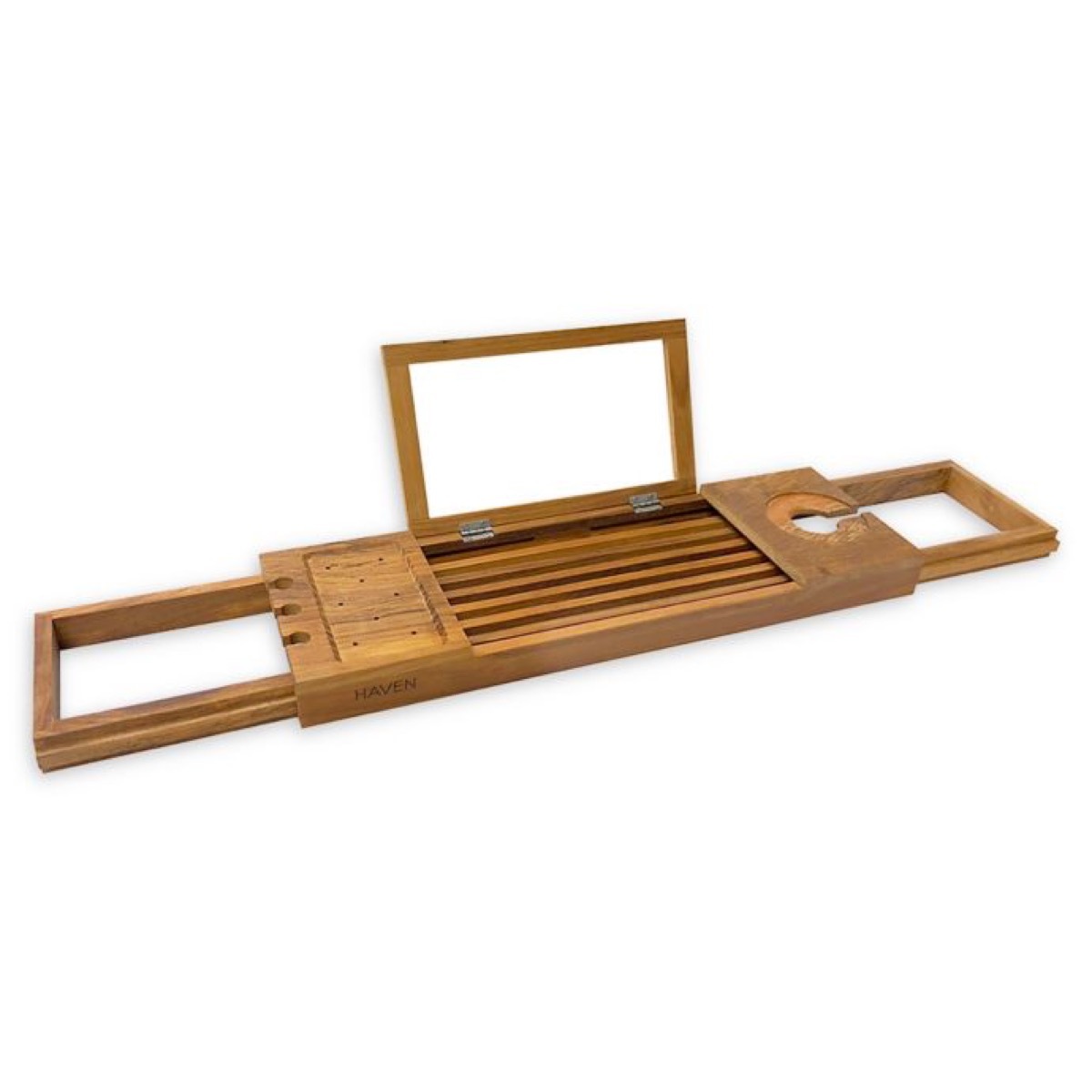 bed bath and beyond haven teak bathtub caddy, gifts for girlfriend