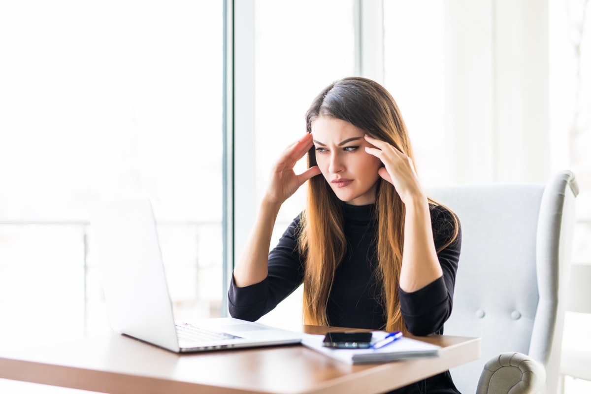 Woman Overthinking at Work