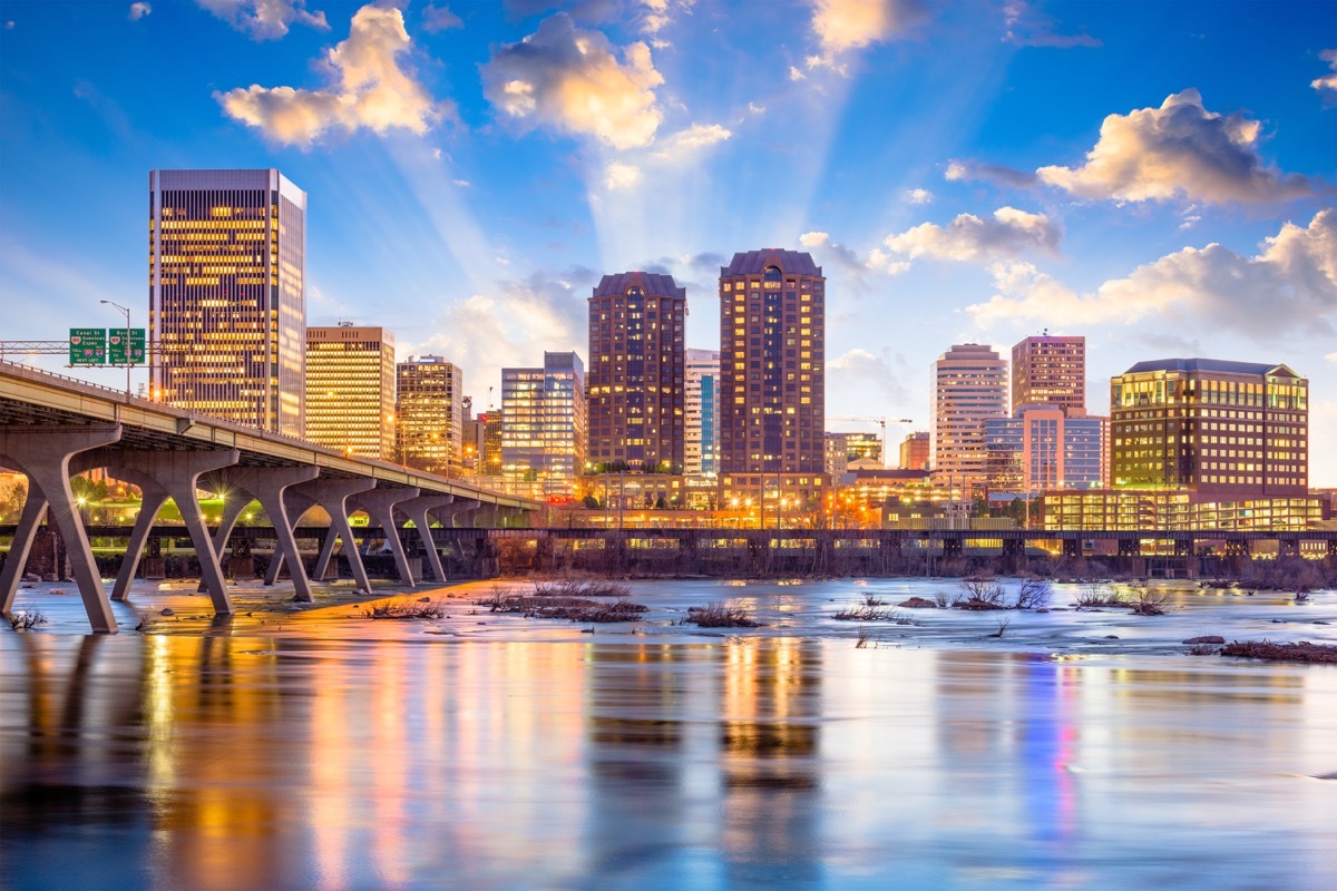 james river skyline, richmond, virginia