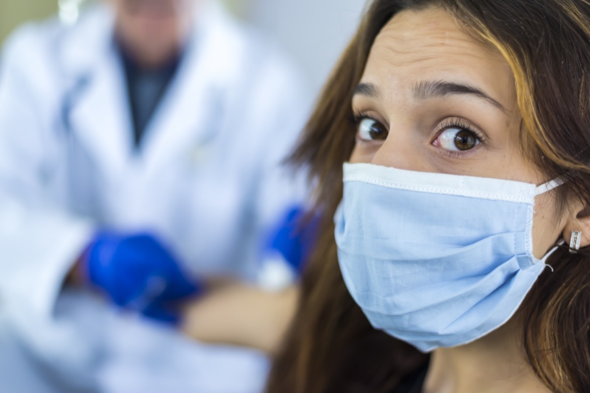 Woman getting vaccinated.