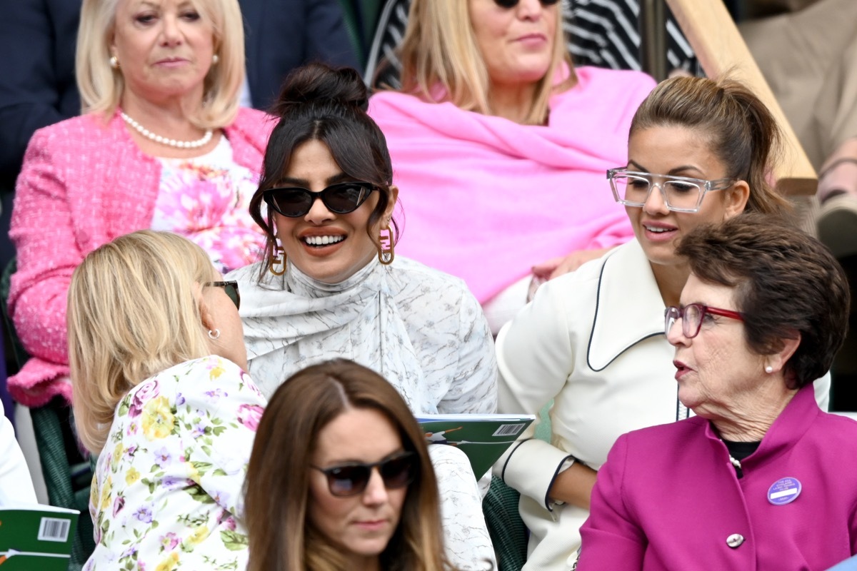 Priyanka Chopra, Prince William, and Duchess Kate at Wimbledon match