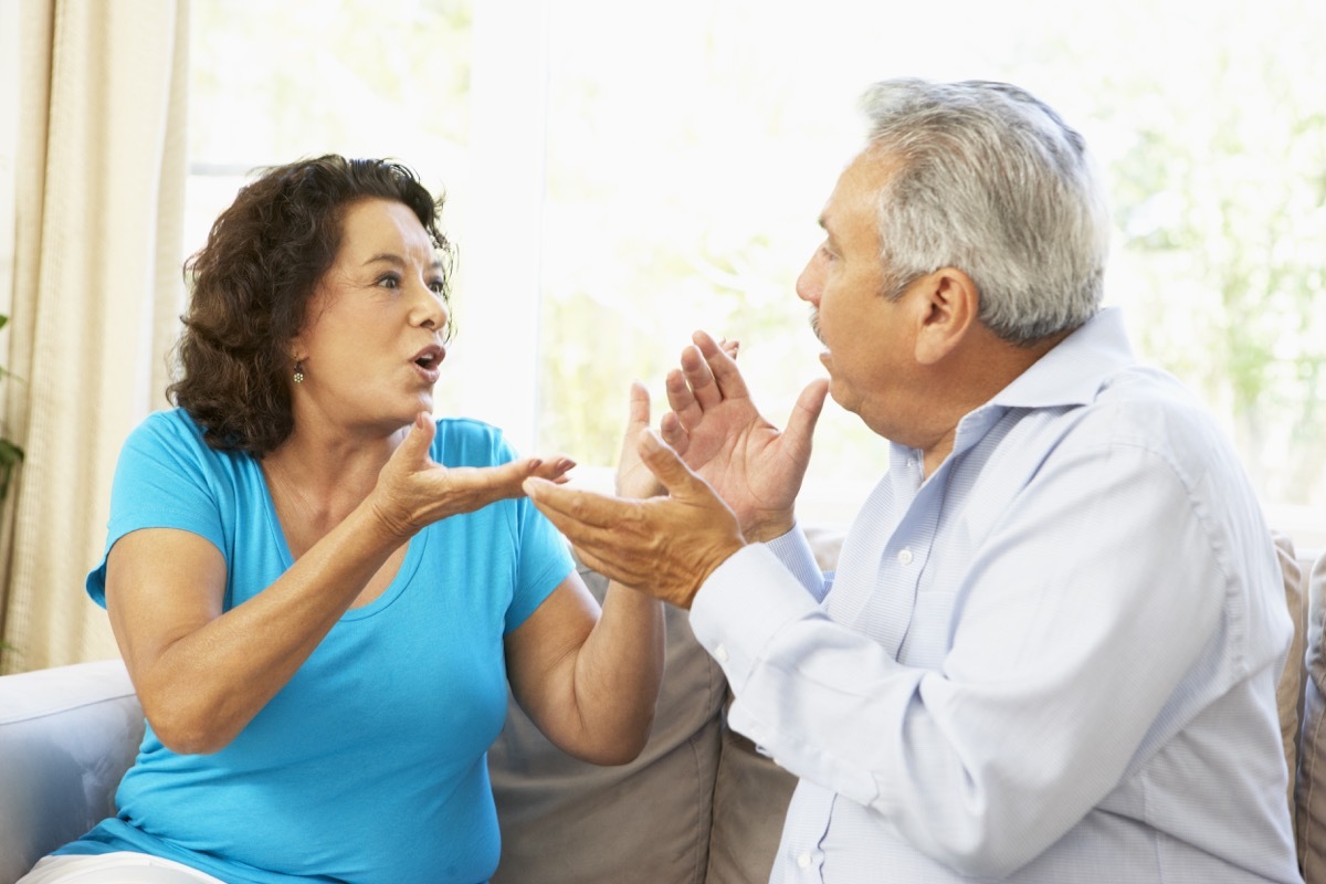 older hispanic couple arguing