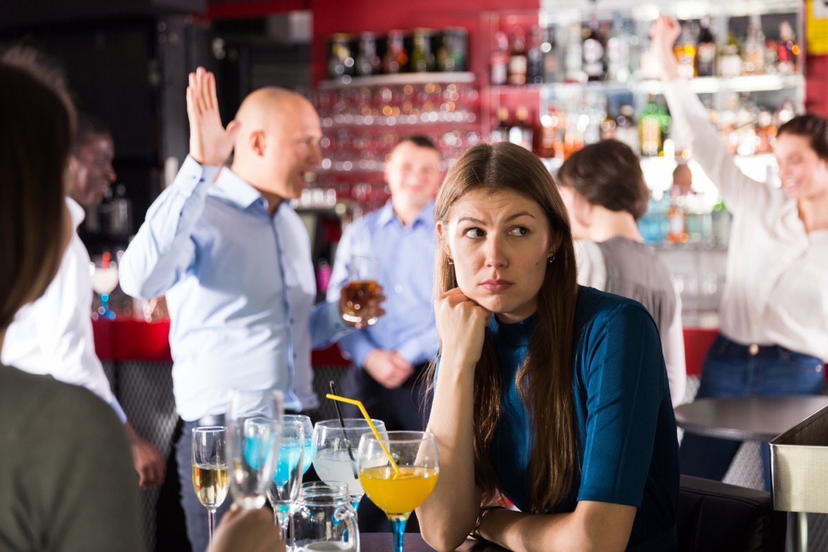 Woman Bored at a Party