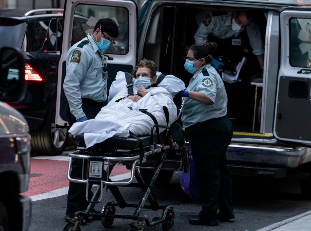 Patient in ambulance.