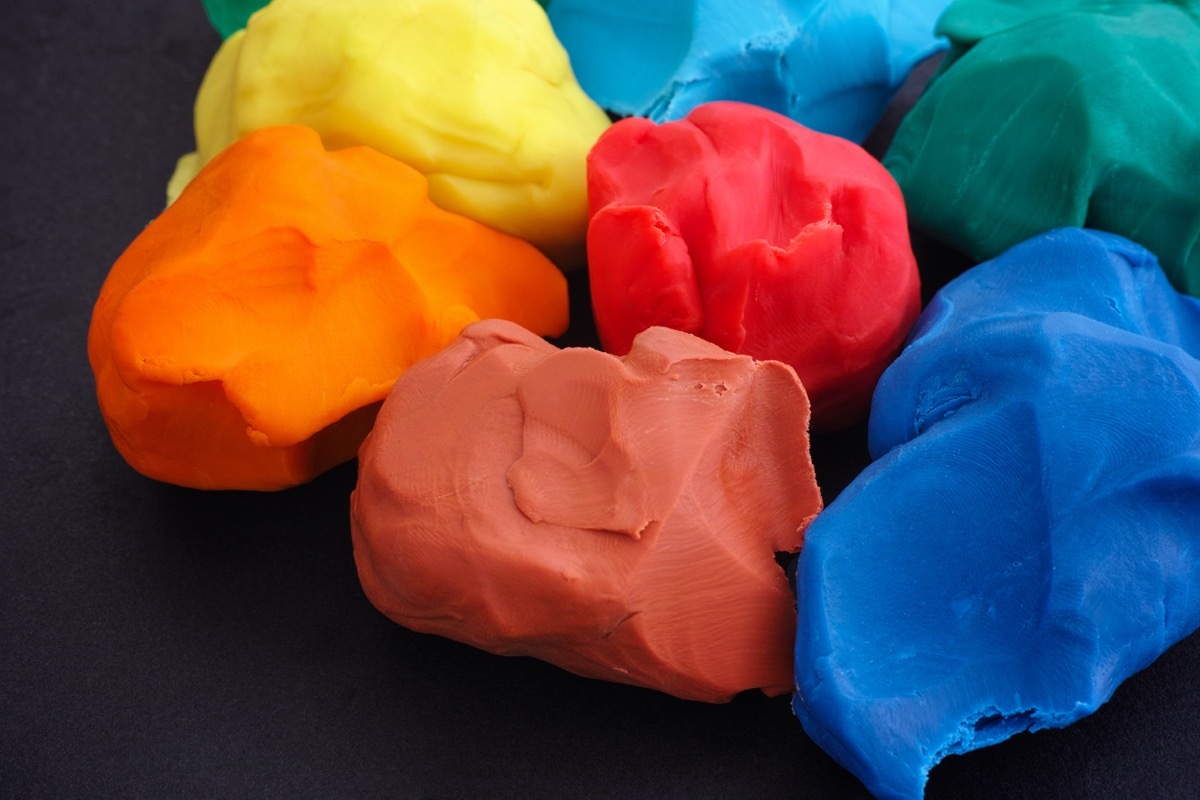 Colorful plasticine pieces