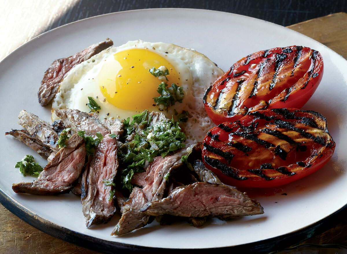 Paleo steak & eggs with chimichurri