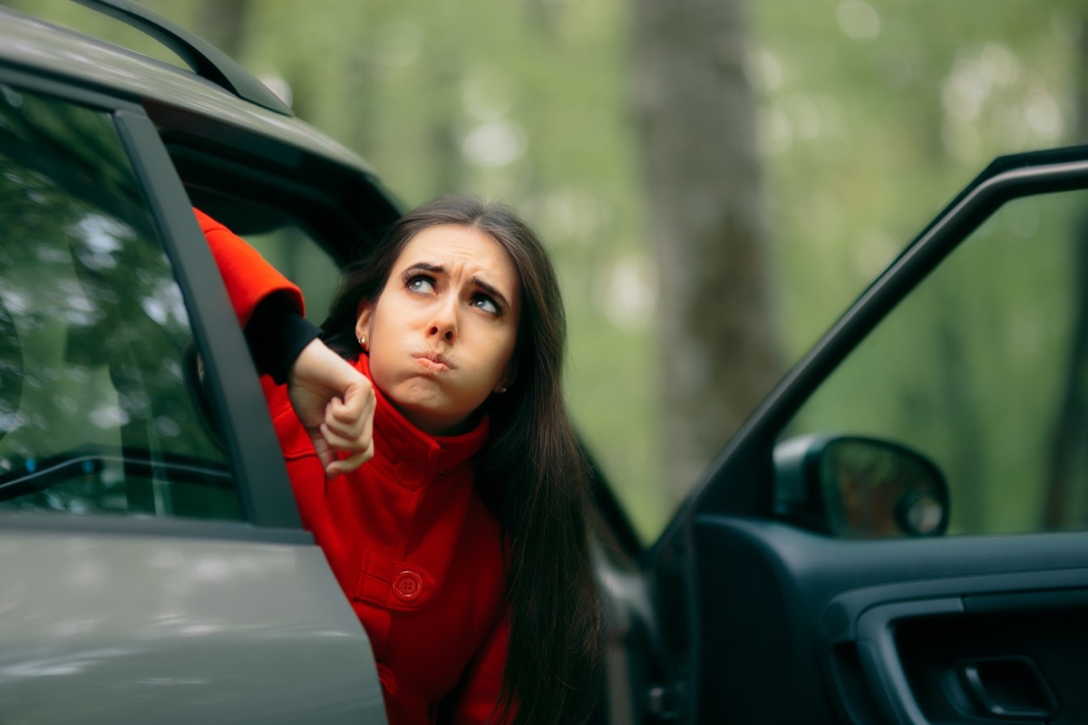 Car Sick Woman Having Motion Sickness Symptoms