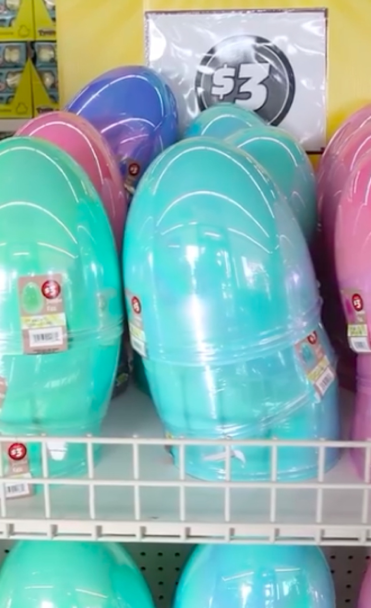 video still from creator of Dollar Tree's new giant eggs