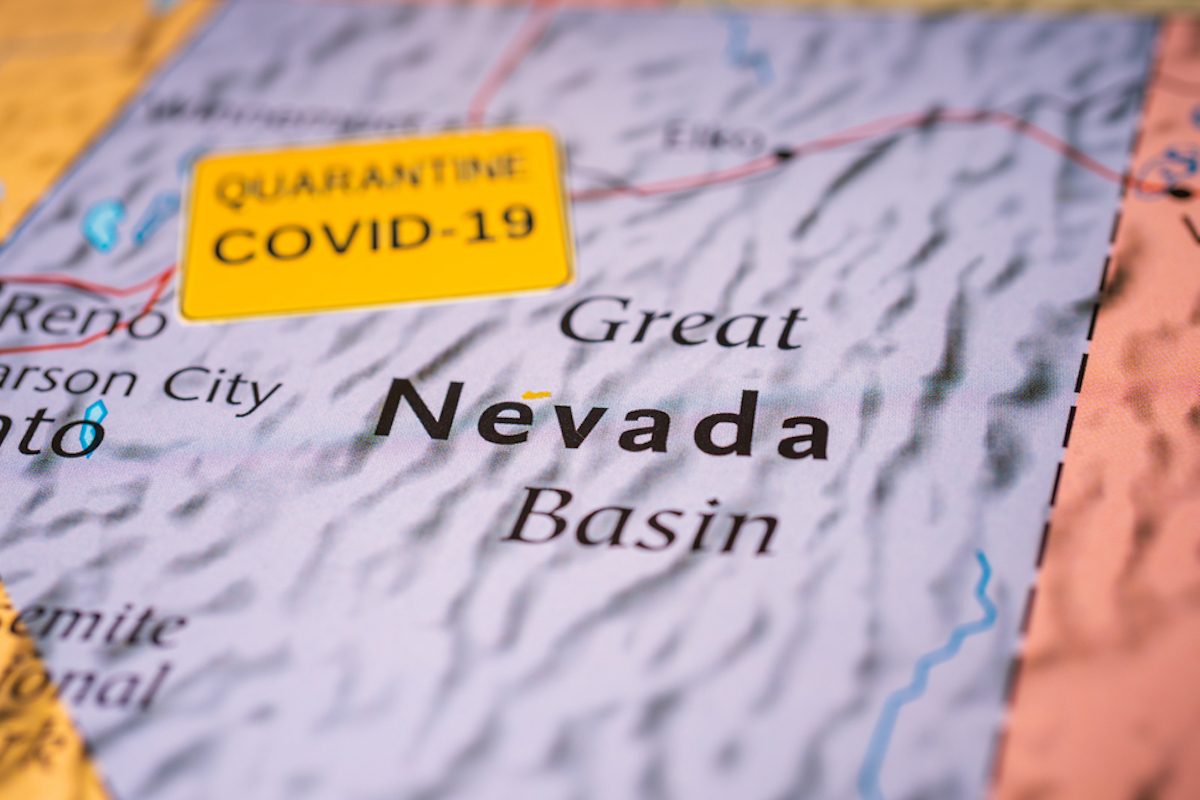 nevada map shows covid outbreak