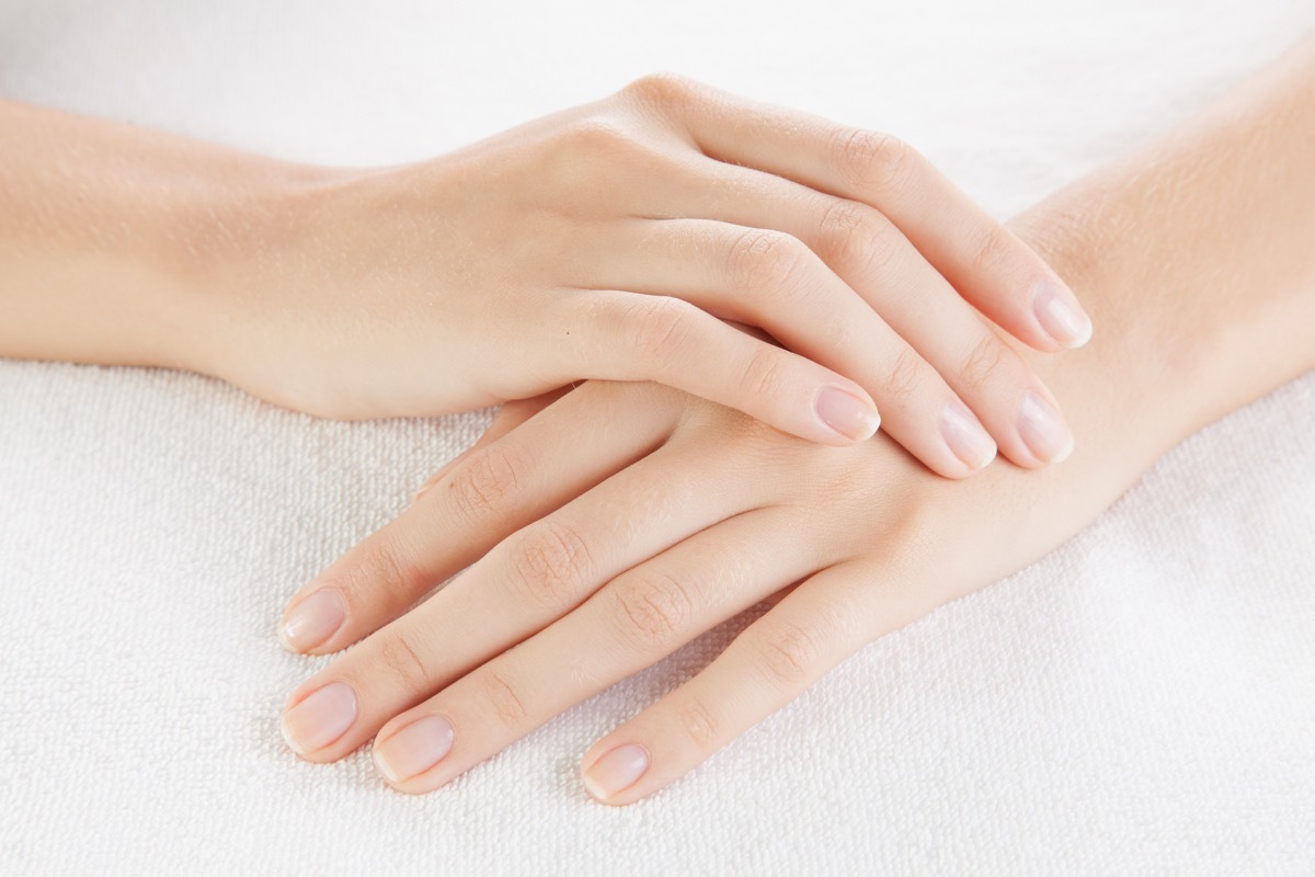 woman growing fingernails