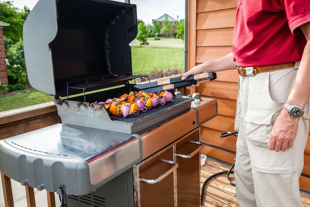 grill against deck railing