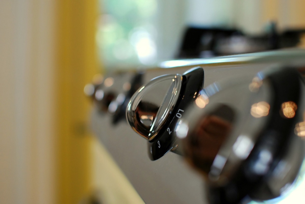 shiny knobs on a stove